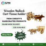 Wooden Bullock Cart Tissue Holder