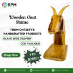 Wooden Goat Statue