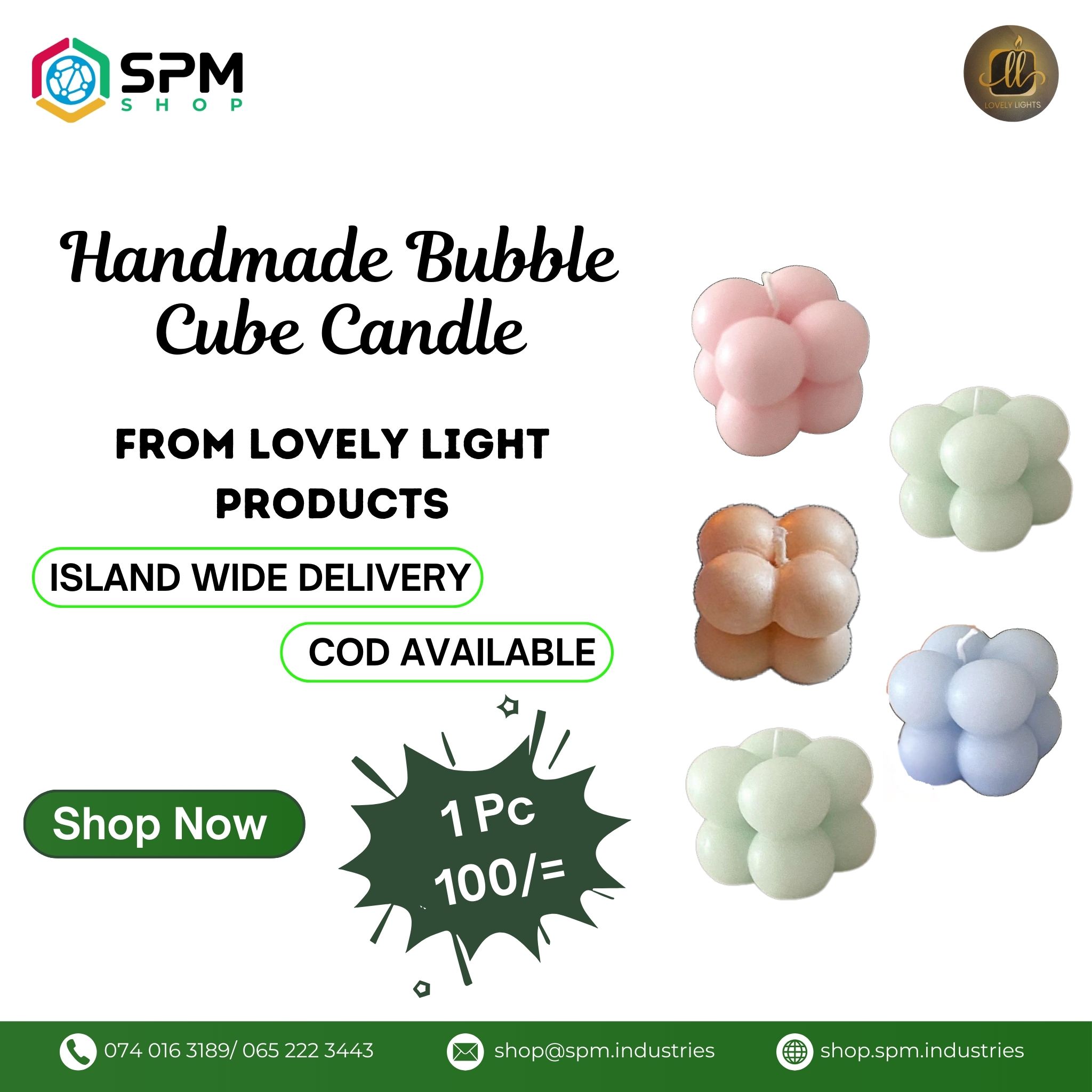Handmade Bubble Cube Candle