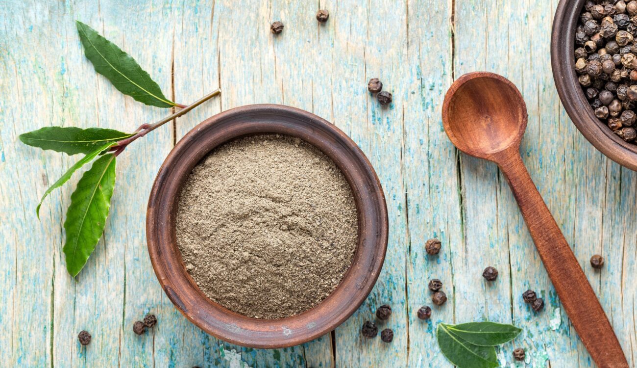 Organic black pepper available for purchase in an online shop.