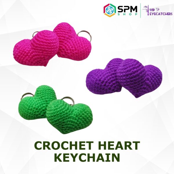 Crochet Heart Keychain