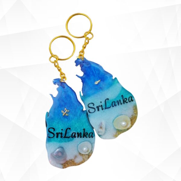 Sri Lanka Shaped Resin Keychains